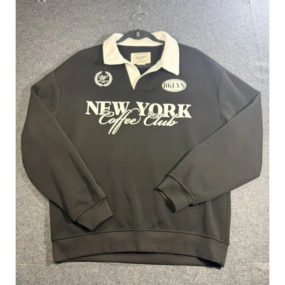 Brooklyn‎ Cloth Mfg. Co. New York Coffee Club Polo Sweatshirt Size S